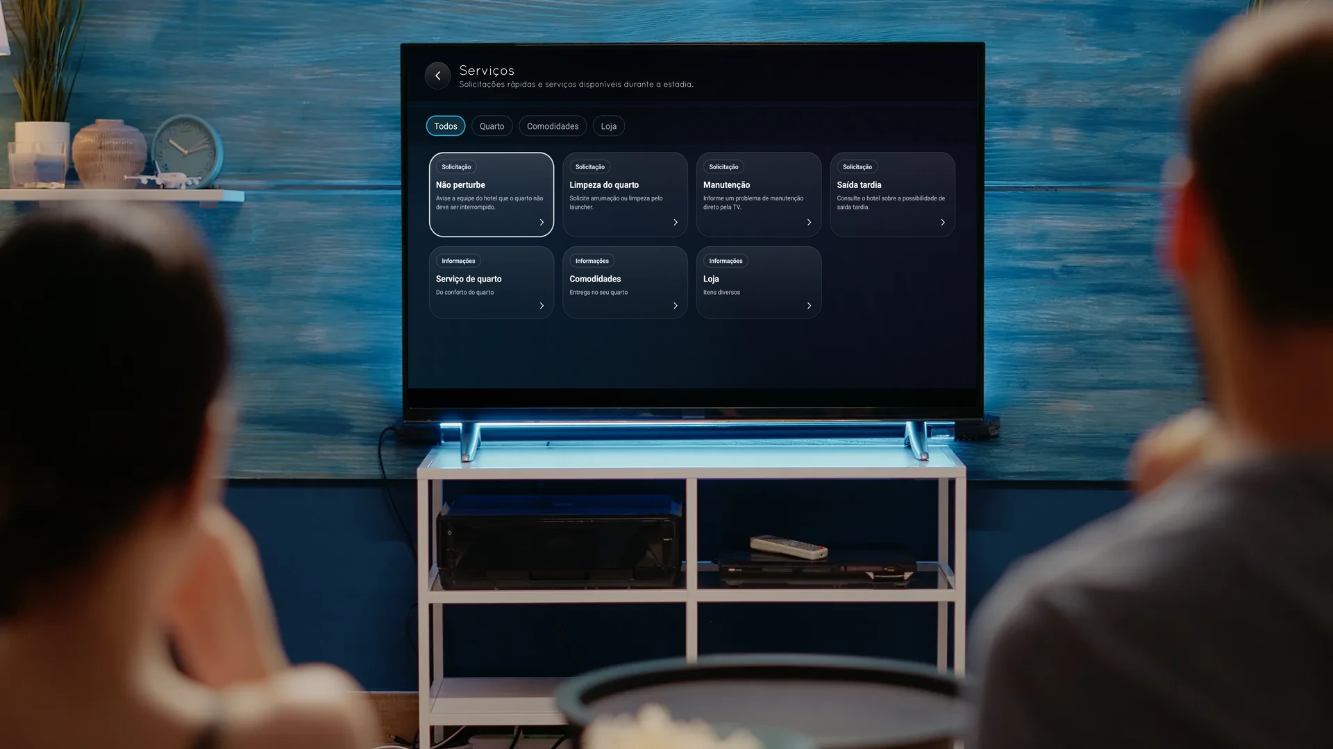 Room service e pedidos de hóspedes direto na TV do quarto